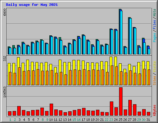 Daily usage for May 2021