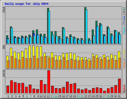 Daily usage for July 2024