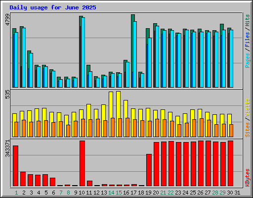 Daily usage for June 2025