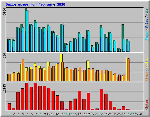 Daily usage for February 2026