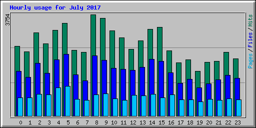 Hourly usage for July 2017