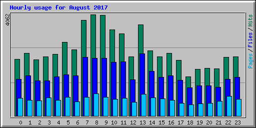 Hourly usage for August 2017