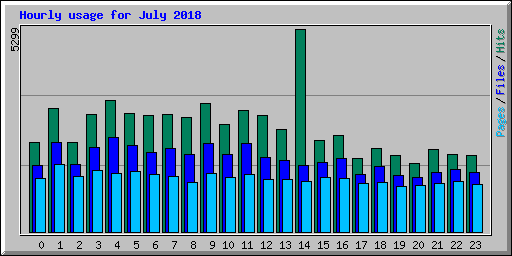 Hourly usage for July 2018