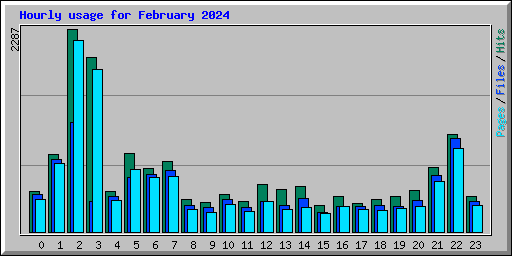 Hourly usage for February 2024
