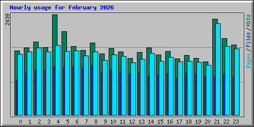 Hourly usage for February 2026