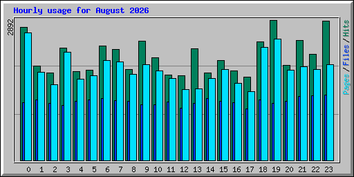 Hourly usage for August 2026